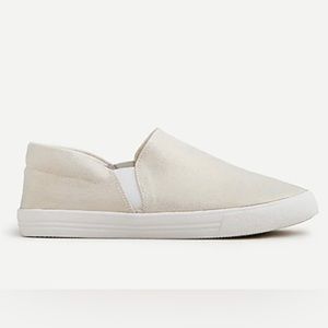 NWT Jcrew Crewcuts Girls Shimmer Slip On Sneaker Ivory